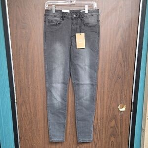 Vero Moda Size 32 Dark Grey Tanya Mid Rise Skinny Piping Jeans